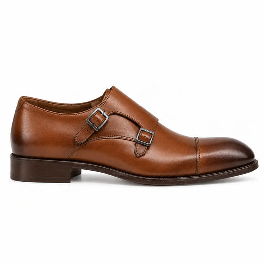 Vittorio - Chaussure Double Boucle en Cuir Pleine Fleur