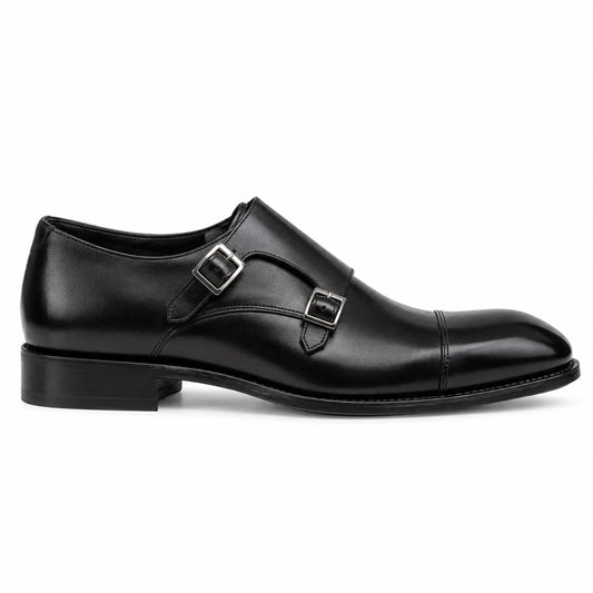 Vittorio - Chaussure Double Boucle en Cuir Pleine Fleur