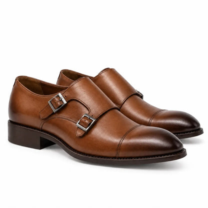 Vittorio - Chaussure Double Boucle en Cuir Pleine Fleur