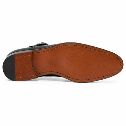 Vittorio - Chaussure Double Boucle en Cuir Pleine Fleur